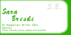 sara briski business card